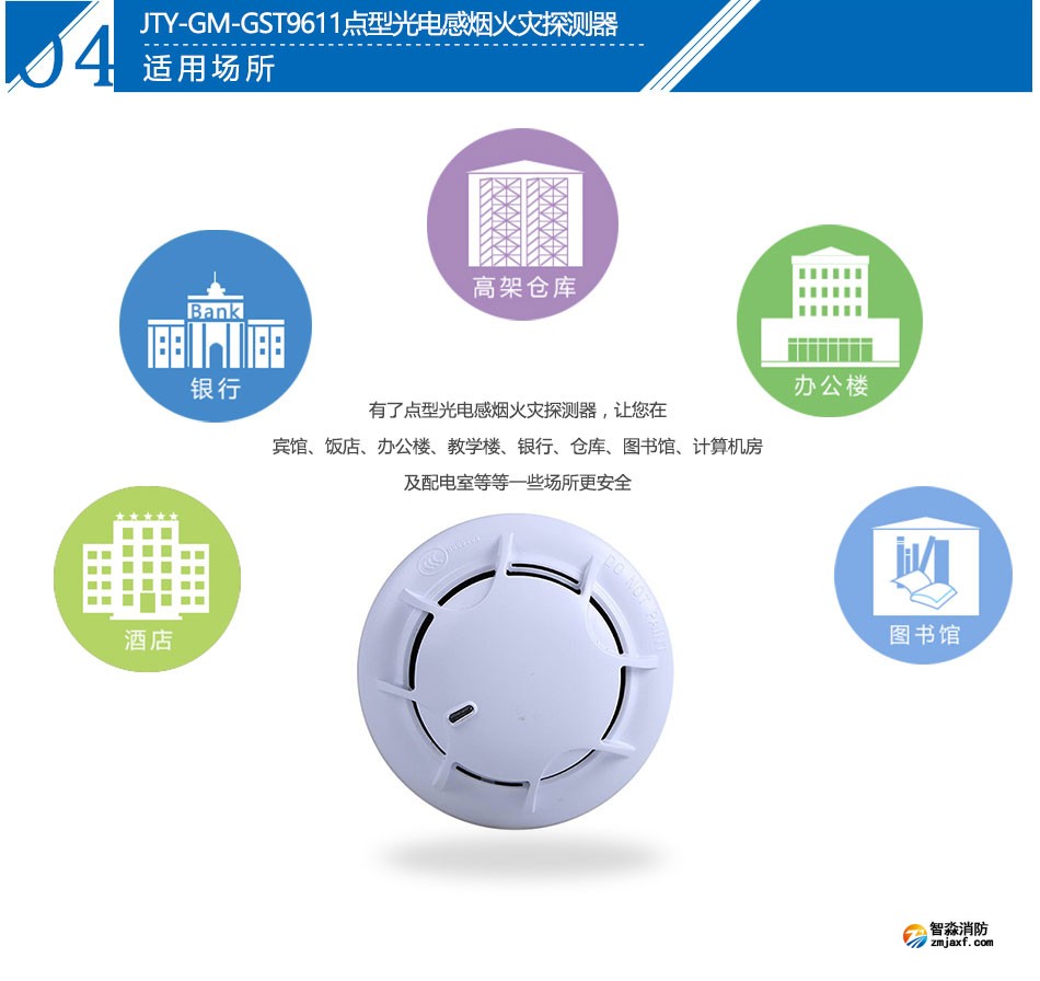 JTY-GM-GST9611點型光電感煙火災(zāi)探測器應(yīng)用場所