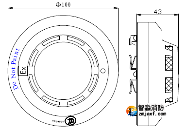JTY-GM-GSTN9811(Ex)/T防爆點型光電感煙火災探測器外形示意圖