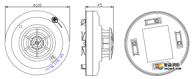 JTW-ZOM-GSTN9812(Ex)防爆點(diǎn)型感溫火災(zāi)探測(cè)器外形示意圖