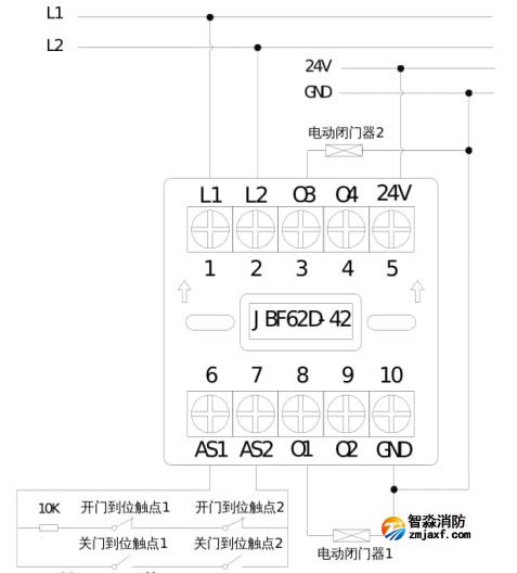 JBF62D-42輸入/輸出接口模塊接線圖