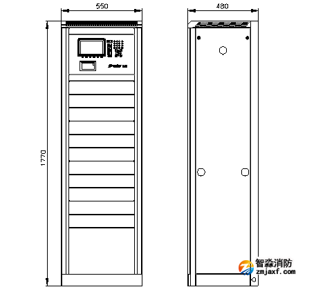 JB-TG-JBF-51S40可燃?xì)怏w報(bào)警控制器外形尺寸圖