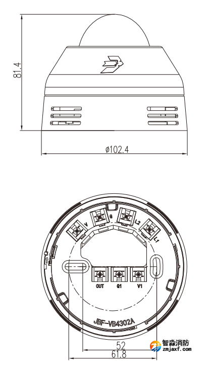 JBF4372R無線聲光警報器產(chǎn)品結(jié)構(gòu)圖