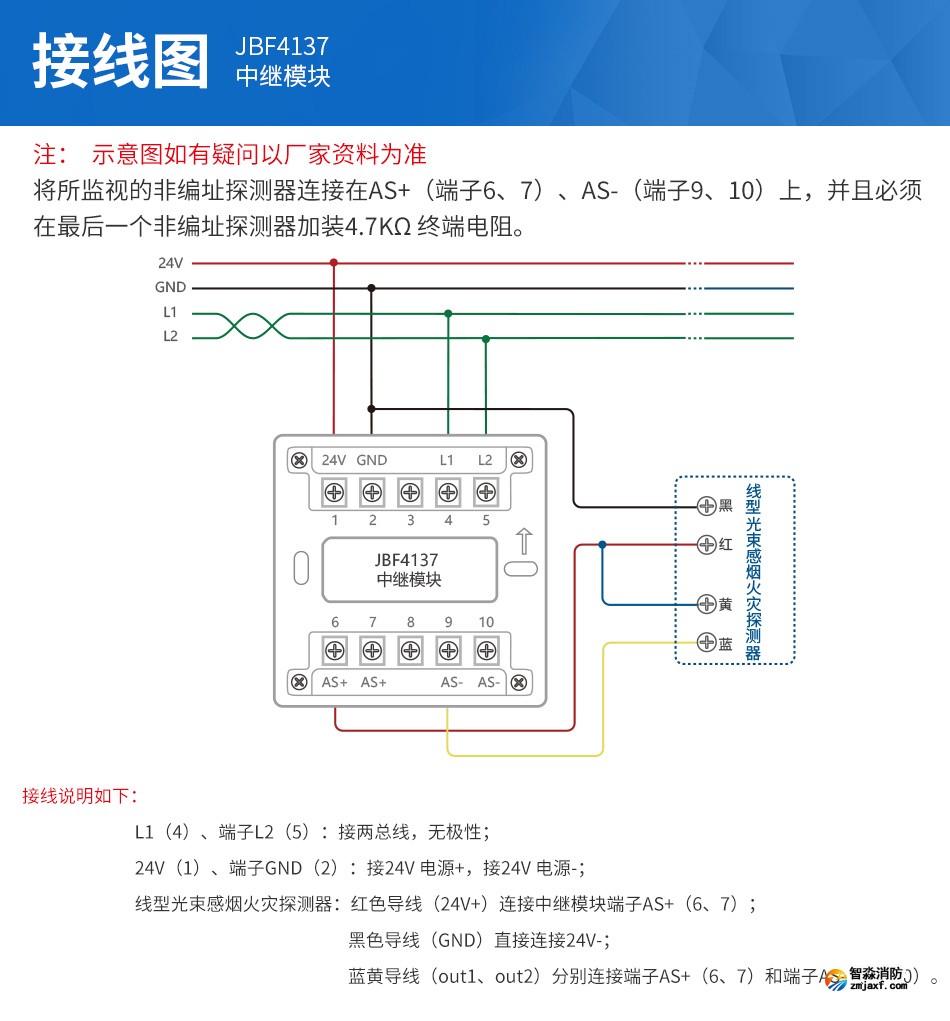 JBF4137中繼模塊安裝接線