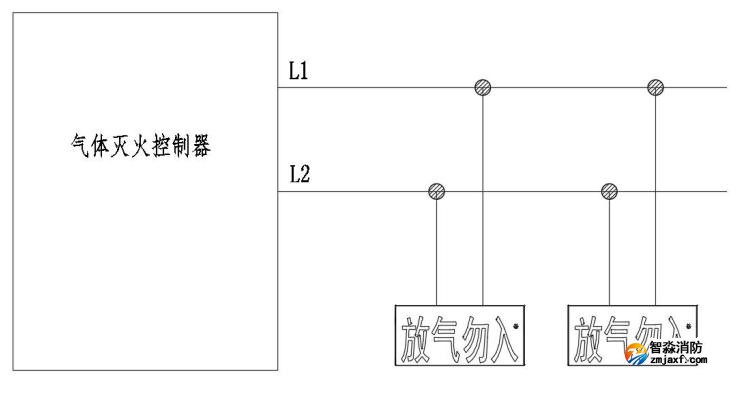 QM-ZSD-13氣體釋放警報(bào)器接線圖及說(shuō)明
