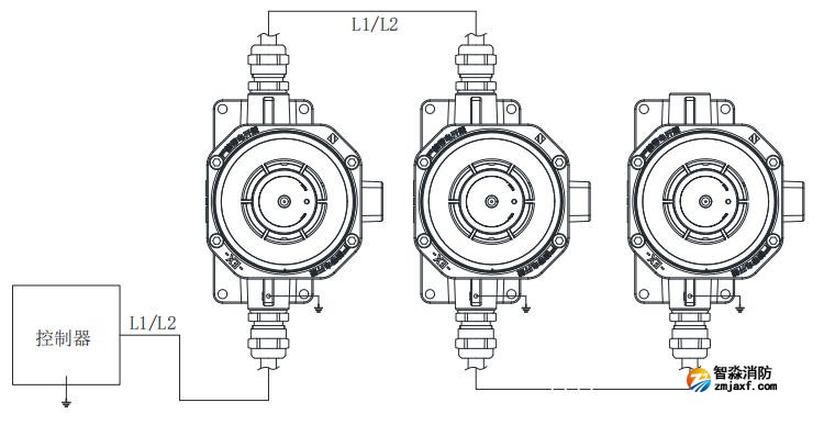 JTW-ZD-A20G-Ex防爆型點(diǎn)型感溫火災(zāi)探測(cè)器接線圖