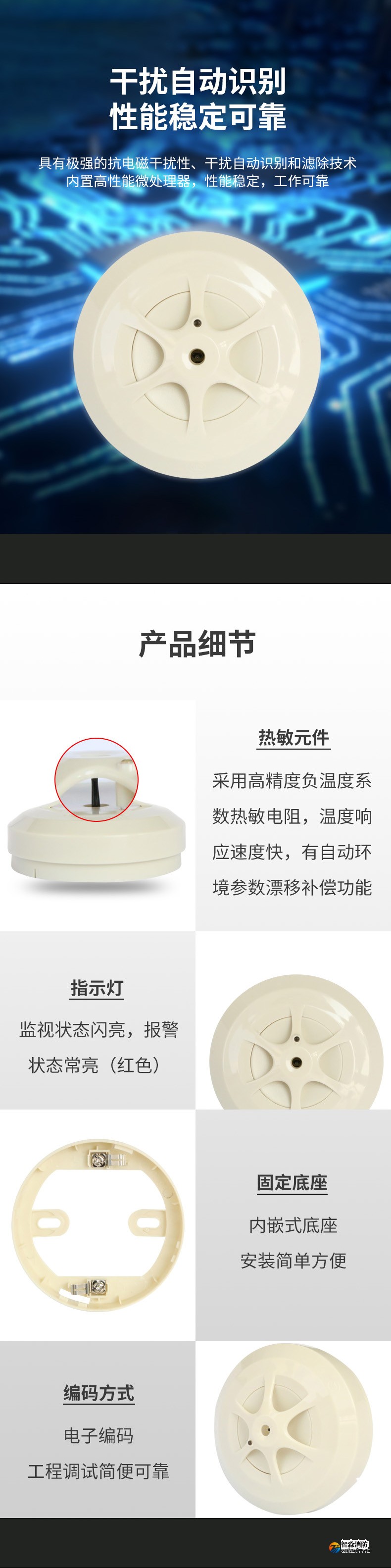 JTW-A2-FS1015點型感溫火災(zāi)探測器（A2）2