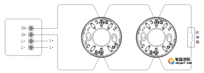 JTY-GF-FS1028點(diǎn)型光電火災(zāi)探測(cè)器布線與安裝