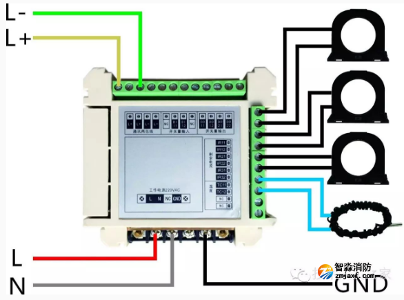FS8261組合式電氣火災(zāi)監(jiān)控探測器接線圖