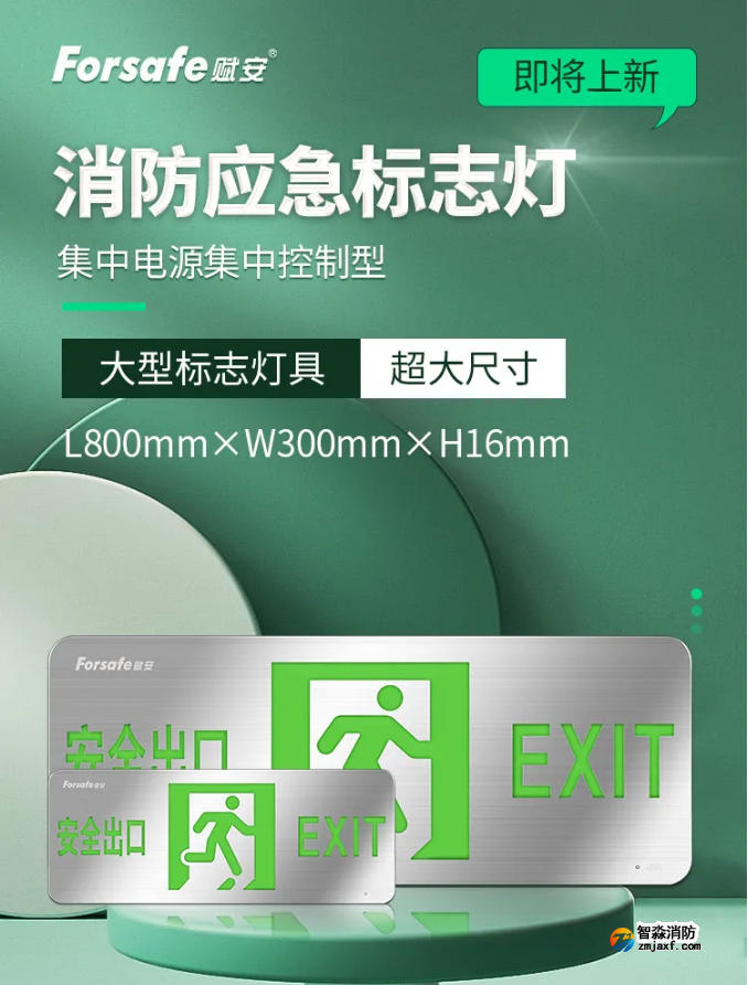 賦安集中電源集中控制型標(biāo)志燈具新品，大型疏散指示燈具展示