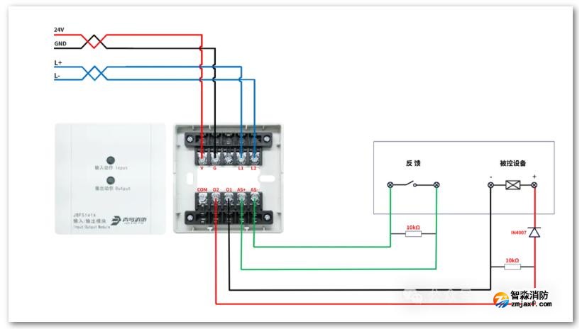 JBF5141A、JBF5141C輸入/輸出模塊接線圖