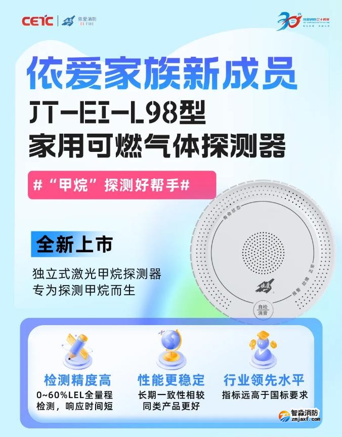 依愛消防JT-EI-L98型家用可燃?xì)怏w探測(cè)器新品上市
