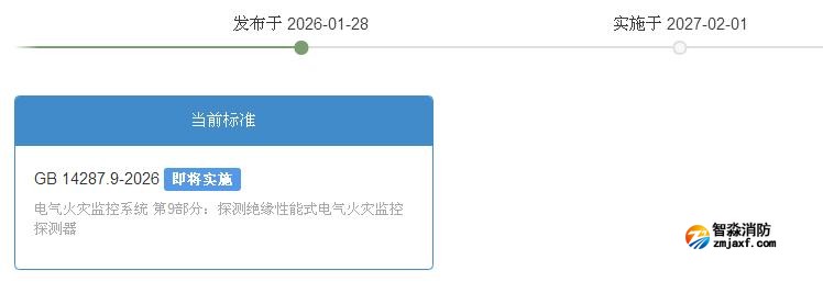 GB14287.9-2026探測絕緣性能式電氣火災(zāi)監(jiān)控探測器國標2027年2月1日實施