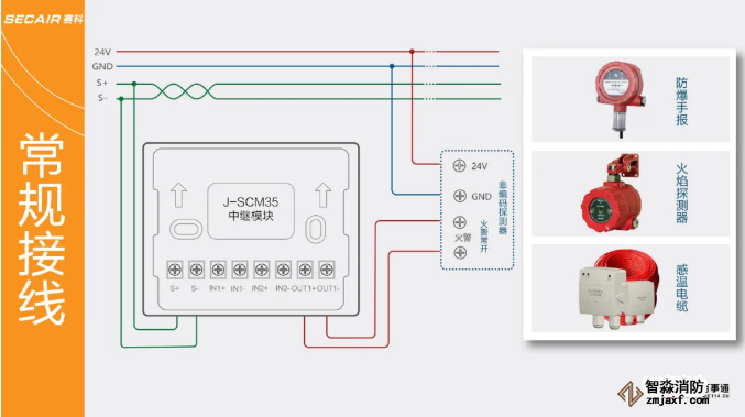 J-SCM35中繼模塊常規(guī)接線圖
