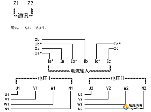 海灣GST-DJ-S63E交流三相電壓電流傳感器接線說明